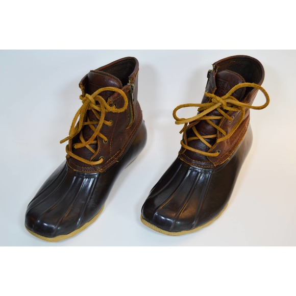 Sperry Topsider leather duck boots rain boots size 6 - Picture 2 of 6